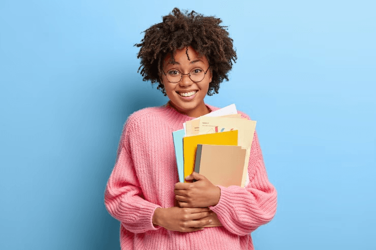 Smiling student with glasses